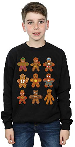 Marvel Boys Avengers Christmas Gingerbread Sweatshirt Black 9-11 Years