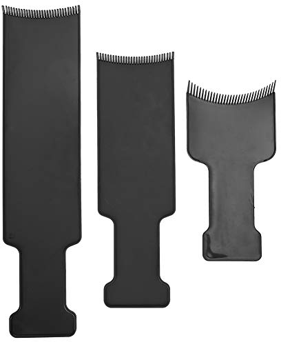 3 Stück Haarfarbe Board, Professionelle Flat Top Balayage Kamm, Friseur Haarfärbemittel Color Hervorhebung Abschnitt Paddel für Friseur Shop Zubehör