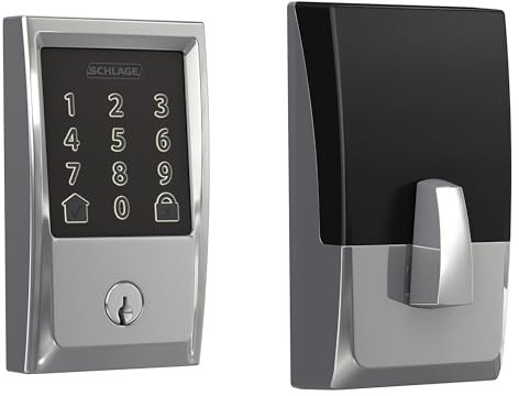 Schlage Encode Smart WiFi Deadbolt with Century Trim In Bright Chrome