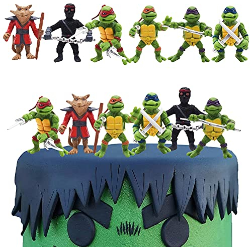 MEZHEN Tortendeko Geburtstag Kuchen Deko Turtle Figuren Kuchendeko Tiere Cake Topper Kindergeburtstag Deko Torte Geburtstagsdeko Geburtstagsparty 6 Stück