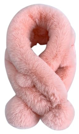 IBLUELOVER Écharpe Enfants Tour de Cou en Fausse Fourrure Croisé Foulard Garçons Filles Super Doux Cache-col Chaud Automne Hiver Écharpe Peluche Ajustable Vogue Cou Châle Voyage Noël Anniversaire