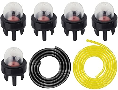 ZAMDOE 5 Stück Kraftstoffpumpe Primer Birne Vergaser Pumpe für Kettensägen Gebläse Trimmervergaser Motorsense Rasenmäher, für 2-Takt-Laubbläser mit kleinem Motor, mit Kraftstoffschlauch