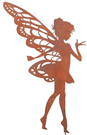 Ghzste Dekorative Gartenpfähle, Feen-Silhouette,Deko Gartenstecker, Metall, Hofpfähle, Kunst, Outdoor, Gartendekoration, Frühlingsdekoration,für Gartendekoration