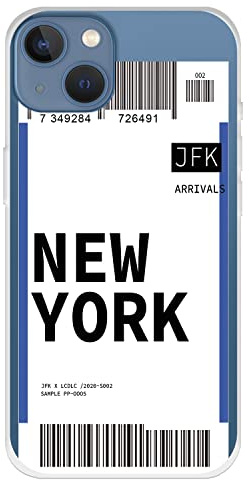 New York Flugzeughülle für iPhone 13, transparent, zum Schutz Ihres Handys, aus flexiblem Silikon, mit exklusiven Designs