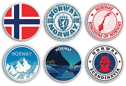 Norwegen Vinyl-Aufkleber, 10 cm, Norwegisch Skandinavien Land Stadt Reisekarte Flagge Urlaub Gepäck Design Geschenk #78844