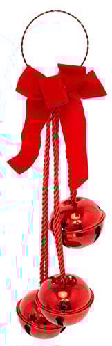 Carousel Home Extra Large Red Christmas Jingle Bells Door Hanger | Christmas Bells Doorhanger Jingle Bell Garland Hanging Decoration | Giant Door Knob Bells Christmas Ornament