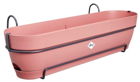 Elho Vibia Campana Trough Allin1 70 - Jardinera por Balcón - Ø 70.4 x H 17.7 cm - Rosado/Dusty Pink