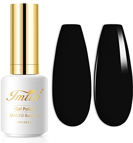 Imtiti Schwarzer Gel-Nagellack, Reinweißer UV/LED Soak Off Gel-Lack für die DIY-Nagelkunst Maniküre zu Hause 15ml
