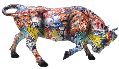 Generisch groß Deko Figur Stier Bulle Graffiti bunt Street Art Urban Art Statue Skulptur