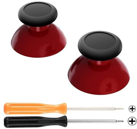 eXtremeRate Joystick pour Manette Switch Pro, Stick Analogique 3D Bicolore de Remplacement pour Nintendo Switch Pro Manette, Thumbstick 3D Customisé pour NSP Manette Rouge Carmin & Noir