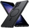 FNDMIL Magnet für Samsung Galaxy S23 Ultra Hülle mit MagSafe [NO.1 Magnetisch] [Anti-Fingerabdruck] [Militärschutz Stoßfest] Translucent Matt Hart Rückteil mit Weich Silikon Bumper Dünn Case, Schwarz
