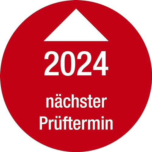 kaiserkraft | Nächster Prüftermin | Jahreszahl | Dokumentenfolie | Ø 30 mm | VE 10 Stk | 2024 | rot