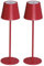 famlights Led Akku Tischlampe Rot 2er stufenlos dimmbar IP54 - Tischlampe Esstisch 3000k,Led Stehlampe batteriebetrieben 369mm, Nachttisch Lampe nachttisch lampe kabellos, Led Tischleuchte kabellos