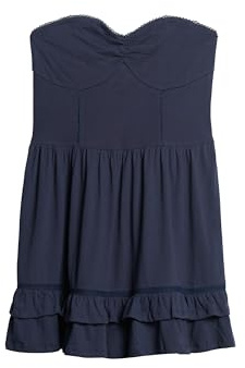 Superdry Damen Bandeau-Minikleid mit Spitze im 50er-Jahre-Stil Kräftiges Marineblau 38