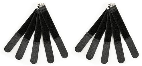 MUSIC STORE Kabelklett Schwarz 16 cm MkII, 10er-Pack, Kabelklette für Ordnung und Sauberkeit, Ideal für Musik- und Audioequipment, ACC0008875-000