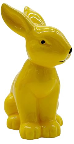 Knüllermarkt Keramik Osterhase Gelb ca. 14 cm Osterdeko Heimdeko Frühling Frühjahr Tischdeko Ostern