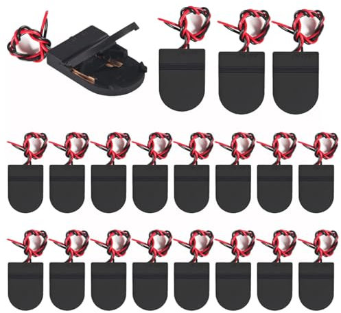 AEDIKO 20 porta batterie CR2032 porta batterie a moneta, 1 supporto per batteria CR2032, con interruttore on/off, contenitore per presa