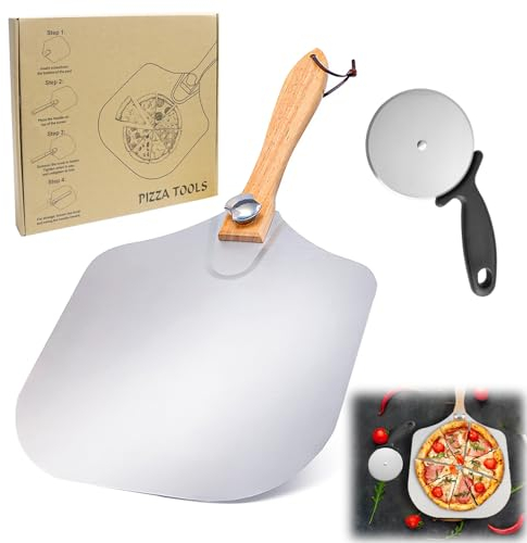 AIVORO Pelle a Pizza, Pelle à Pizza Avec Poignée en Bois Pliable, Pelle Pizza avec Coupe Pizza, 30cm x 36cm - Pelle a Pizza Coulissante, Pour Pizzas,Accessoire Pizza