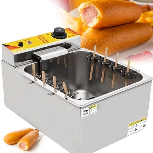 DOFFO Cheese Hot Dogs Sticks Frying Machine, 12L Automatic Cheese Hot Dog Sausage Grill Stove Sticks Fryer, for Restaurant, Store, Home