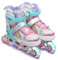 OLYSPM Pattini in Linea Bambina, Bambino, Regolabili in 4 Misure, Rosa, EU 23-35