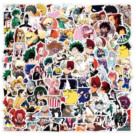 100 Stück Cartoon Anime My Hero Academia Aufkleber,Karikatur Sticker Kinder,Auto Laptop Telefon Gitarre Skateboard Motorrad Fahrrad Stickers Set Vinyl Wasserdicht Aufkleber für Kinder Erwachsene,05