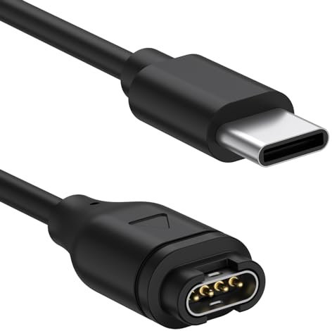 For Garmi n Watch Charger Cable Compatible with Garmi n Venu Sq 2/Venu 2 Plus/Venu/Venu Sq Music/Venu 3S/Venu 2S Charger,100cm USB C Charger for Garmi n Vivomove 3/HR/Luxe/Style/Fenix/7S/7X/7 Solar