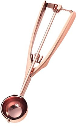 ZYHUI Ice Cream Scoop 304 Stainless Steel Cookie Scoops for Baking Melon Baller with Easy Trigger 3 Sizes (Rose Gold, S)