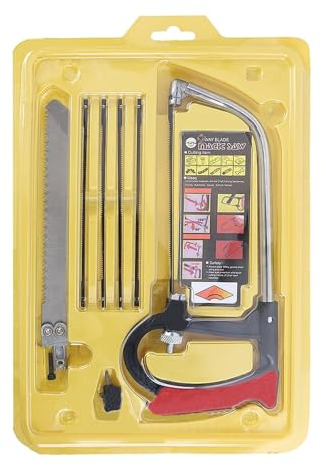 NCCHDZSW Handsäge Bügelsäge Set Bügelsäge Multifunktions Universal Metallsäge HSS Stahl Sägeblätter mit Multi-Blades-Set, Hand Bügelsäge zum Schneiden von Holz Sperrholz Glas Metalle