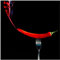 Wallario Glasbild Rauchende Chili-Schote an Einer Gabel - 55 x 55 cm Wandbilder Glas in Premium-Qualität: Brillante Farben, freischwebende Optik
