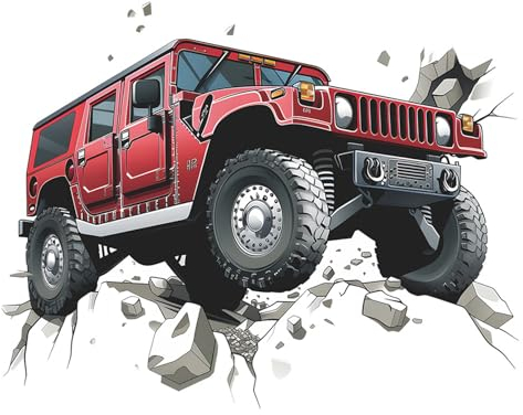3D Geländewagen Wandtattoo Rennautos Wandaufkleber Junge DIY Wandsticker für Teenager Schlafzimmer Spielzimmer Schlafsaal Keller Kinderzimmer Wanddeko