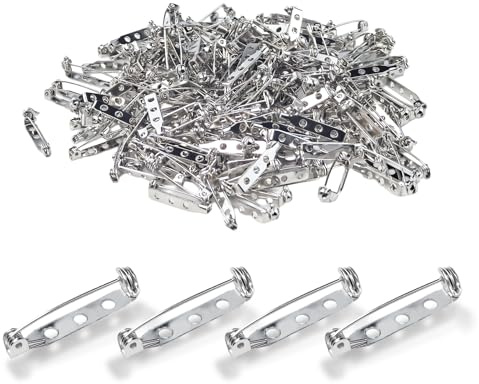 200 Stück Sicherheitsnadeln, Broschennadeln Sicherungsstifte Schmucknadeln mit Rückseitigem Stangenverschluss Edelstahl, Safety pins Nadeln Set für Kleidung Kunsthandwerk Nähen Basteln Säumen (25mm)