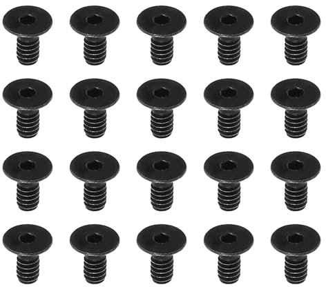 PATIKIL #4-40 x 1/4 Pouce Vis Tête Cylindrique Six Pans Creux, 20 Pack Boulons Fraisés Tête Plate Entraînement Hexagonal Vis Filetage Complet Grossier Unc Oxyde Noir Grade 10.9