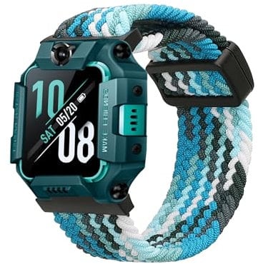 kwmobile Smartwatch Strap Compatible with imoo Watch Phone Z1 / Z7 / Z6 - Nylon Replacement Band - Magnetic Closure - Light Blue