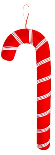 The Christmas Workshop Candy Cane Christmas Tree Decorations with Hanging Loop/Red and White Festive Ornaments (40cm Red & White)