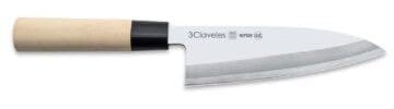 3 Claveles CUCHILLO DE ACERO INOXIDABLE CON MANGO DE MADERA DE ARCENIPON DEBA 15 cm 3C
