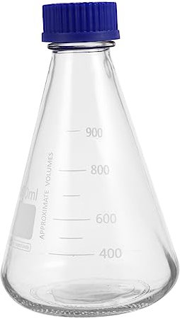 SOLUSTRE 1000ml Conical Flask Lid Flask for Experiment Glass Beaker for Chemistry Lab