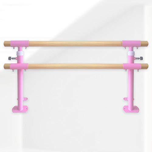 Ballettstange, Ballettstange, Ballettstange, Doppel-Ballettstange, klappbare Fitness-Gymnastik-Dehnungsstange, Bodenhalterung für Heimtanz, verstellbar (Rosa 1,5 m)