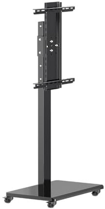 LCD TV Frame Floor Stand - Mobile TV Cart Stand With Wheels -Universal Floor TV Stand, 90 Degree Rotating Bracket, Adjustable Height TV Stand, For 32-65 Inch LCD, LED TVs, Weight Support 5