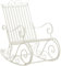 il genio online Schaukelstuhl Smilla Landhausstil Nostalgie I Klassischer Schaukelstuhl aus Eisen I Schaukelstuhl Design Farbe (Weiß)