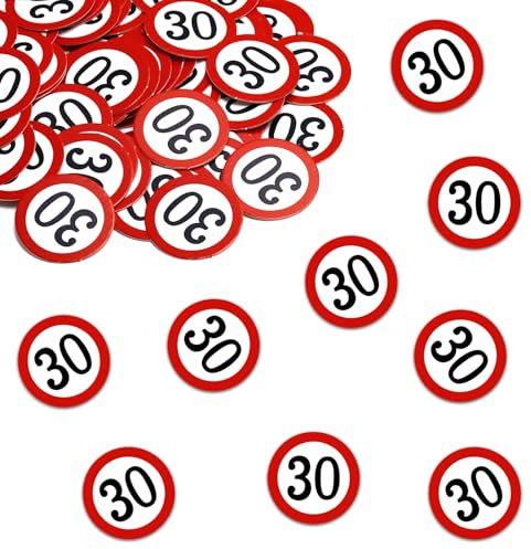 DazzJoy Konfetti 30 Geburtstag Deko,100 Stk Verkehrsschild Tischdeko 30 Geburtstag Frau Mann, Streudeko 30. Geburtstags Deko Konfetti,30 Geburtstage Frauen Männer Confetti,30. Jahre Tischdeko Geschenk
