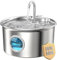 Fuente para Gatos Acero Inoxidable: Bebedero Gatos Automatico Inox - 2.6L Fuente Gatos Metalico con Ventana de Nivel de Agua - Dispensador Agua Perro Eléctricas Ultra Silencioso - Filtración Multicapa