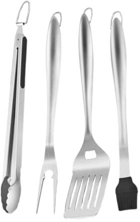 Grillbesteck Satz 1 Satz aus Edelstahl, Silber, Wiederverwendbar