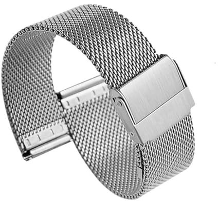 Ultradünnes Mesh-Edelstahlarmband aus Metall für Daniel Wellington-Uhren(Silver,18mm)