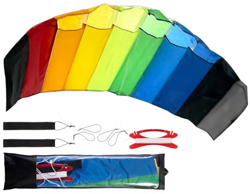 Playtastic Regenbogen-Lenkdrachen für Kinder ab 8 Jahren, 55 x 130 cm, Zweileiner