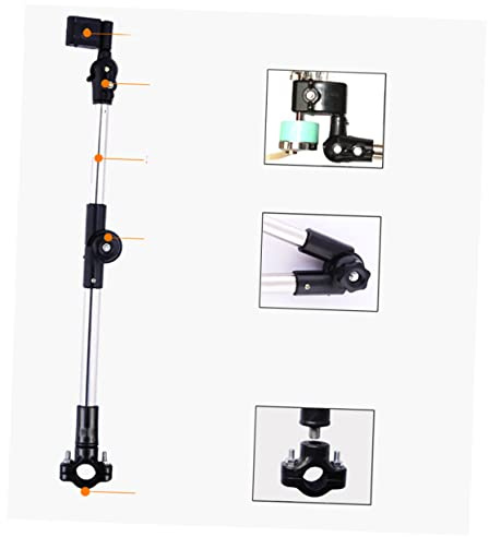 SOPOTUTU Support Parapluie Poussette Réglable Acier Inoxydable Fixation pour Poussette Protection Solaire et Pluie avec Bras Flexible et Tige Ajustable