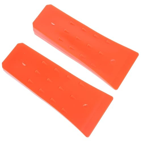 Homoyoyo Lot de 2 Coins D’abattage en Plastique Orange 20 Cm, Cale de Bûcheronnage Résistante aux Intempéries Pointes Surélevées, Outil de Coupe du Bois pour Tronçonneuse et Jardin