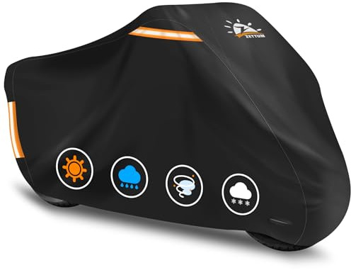 Zettum Bache Moto 264 cm – Housse Moto Exterieur Etanche en Oxford 600D PU | Stationnement longue durée sur terrasse/garage, adapté aux motos sport touring deux-roues, accessoire moto universel étanche