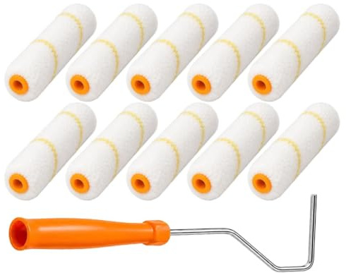 Keyubria Microfibre Paint Roller | Microfiber Texture Handle Covers | Paint Brush Roller | for Walls Ceiling Drywall Deck Interior House Home Household Living Room Bathroom Edge