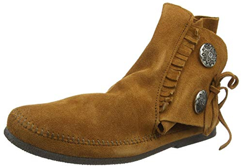 Minnetonka Stivali da uomo con suola rigida a due bottoni, Marrone, 41 EU