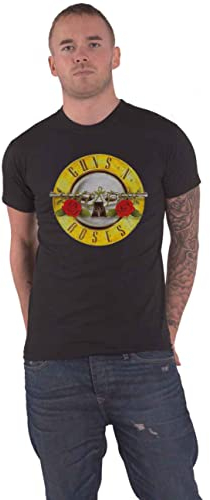 Guns N Roses Unisex Classic Logo Short Sleeve T-Shirt, Black, Large